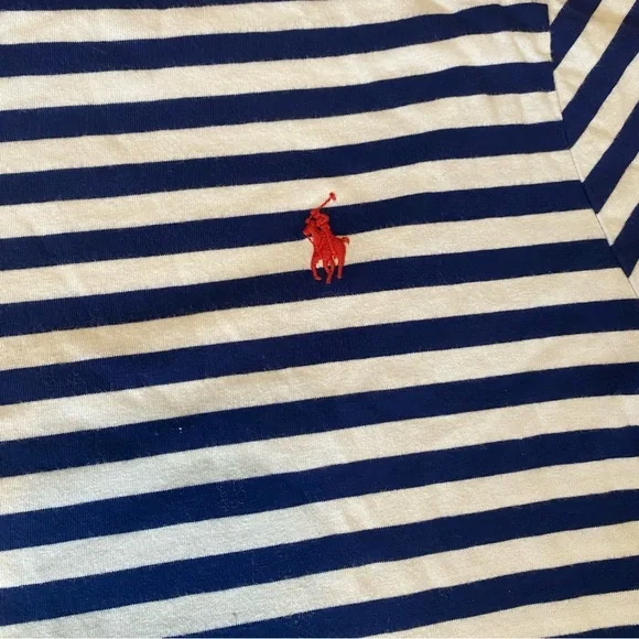 Polo Ralph Lauren Custom Slim Fit Stripe Top in Navy and White L - Picture 5 of 12